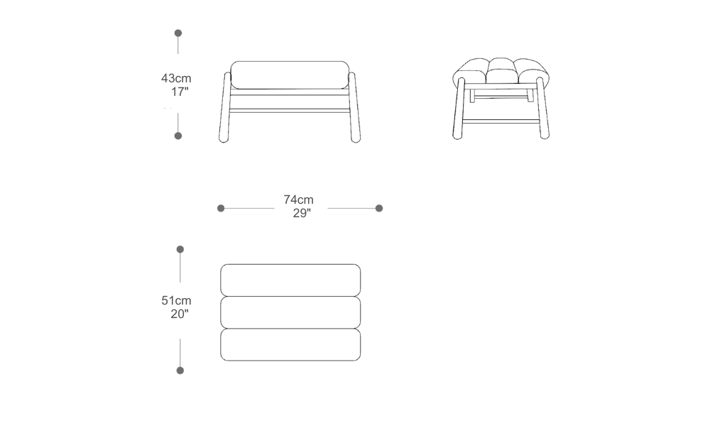 Image of the main dimensions of the product